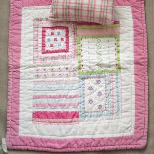 Pottery Barn Kids Doll Quilt and Pillow